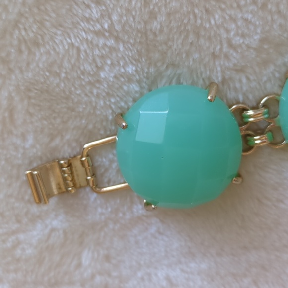 Kendra Scott Cassie Bracelet Chalcedony Chunky Statement Gold Seafoam Green - Picture 12 of 15